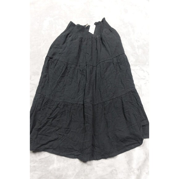 NWT Marine Layer Women's Large Jet Black Corinne Double Cloth Maxi Skirt - Picture 1 of 8